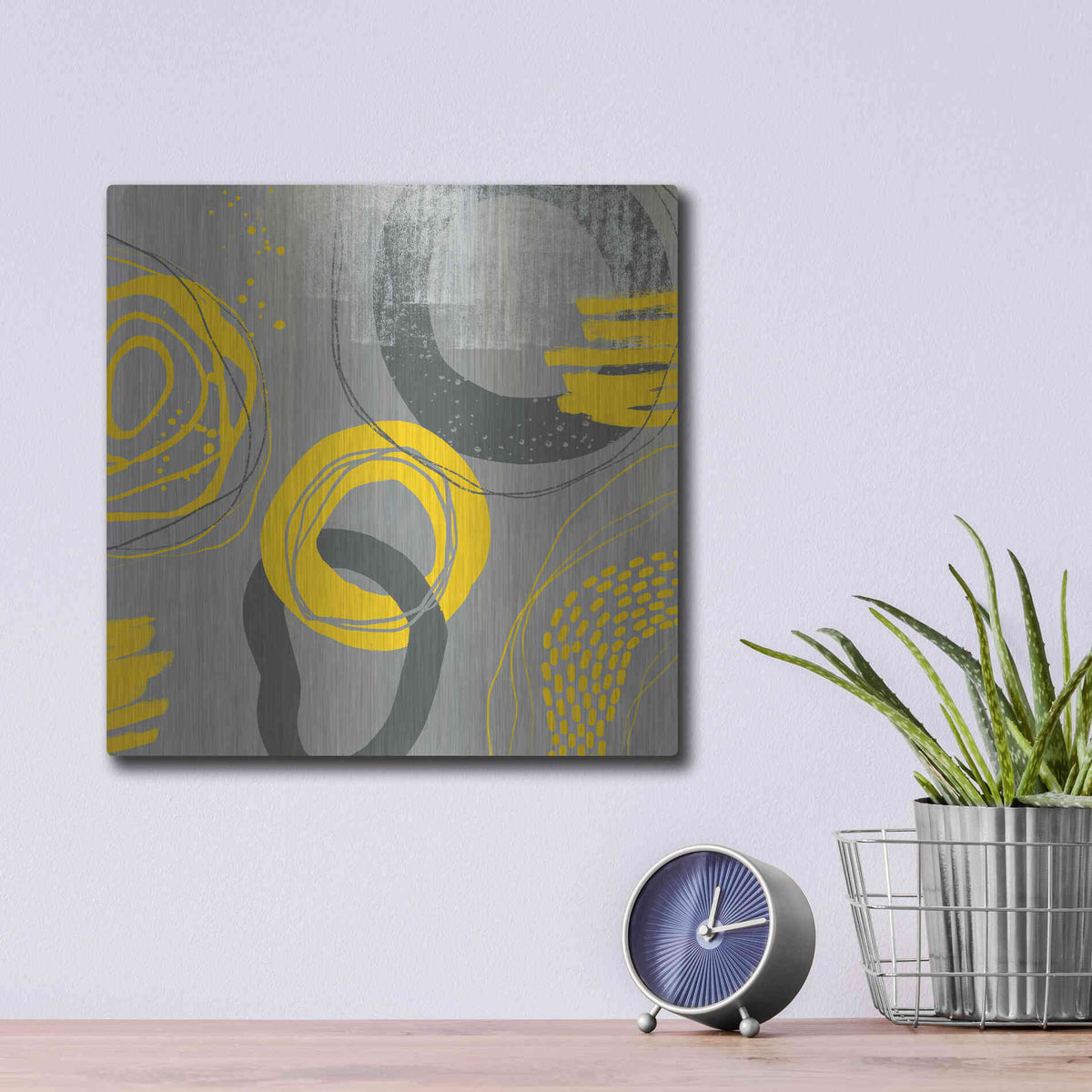 Luxe Metal Art 'Abstract Summer Fun' by Andrea Haase Metal Wall Art,12x12