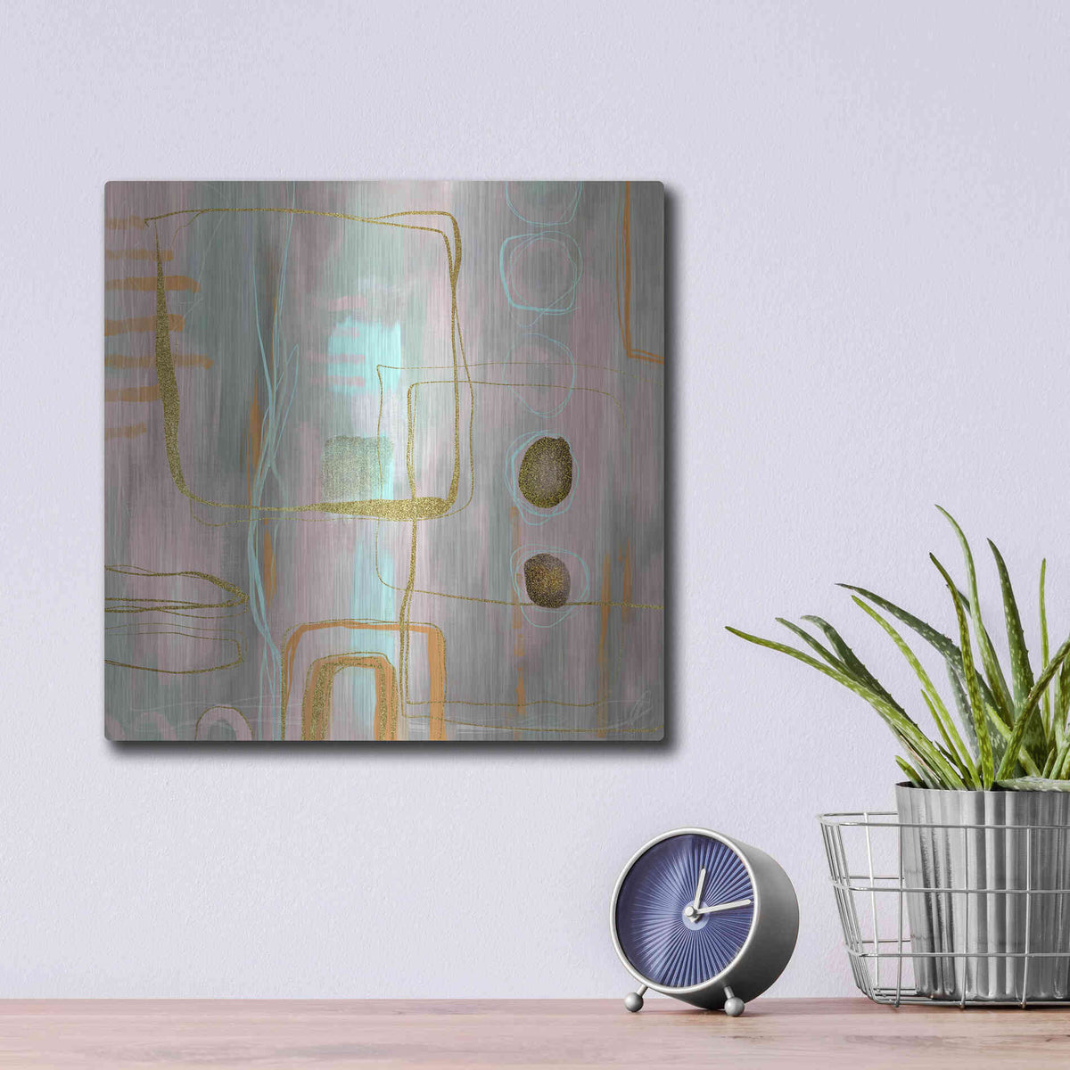 Luxe Metal Art 'Faded Elegance' by Andrea Haase Metal Wall Art,12x12