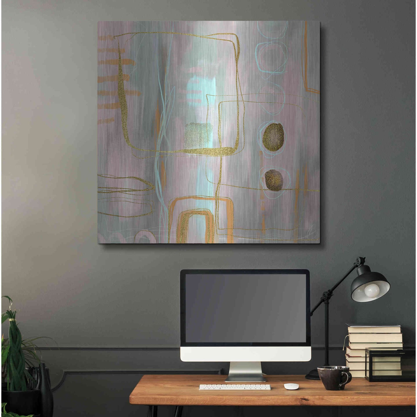 Luxe Metal Art 'Faded Elegance' by Andrea Haase Metal Wall Art,36x36