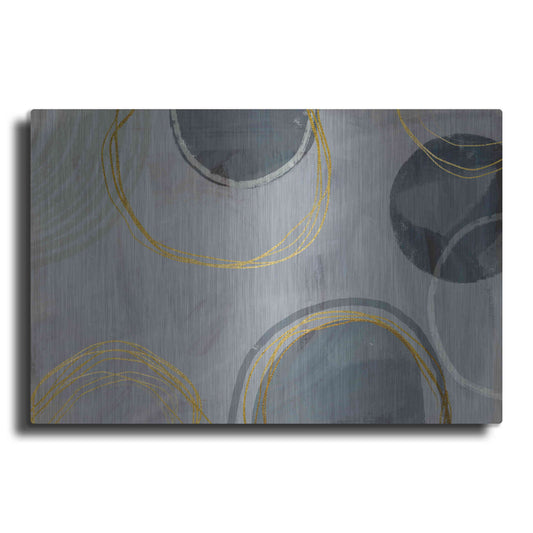 Luxe Metal Art 'Golden Line Abstraction' by Andrea Haase Metal Wall Art
