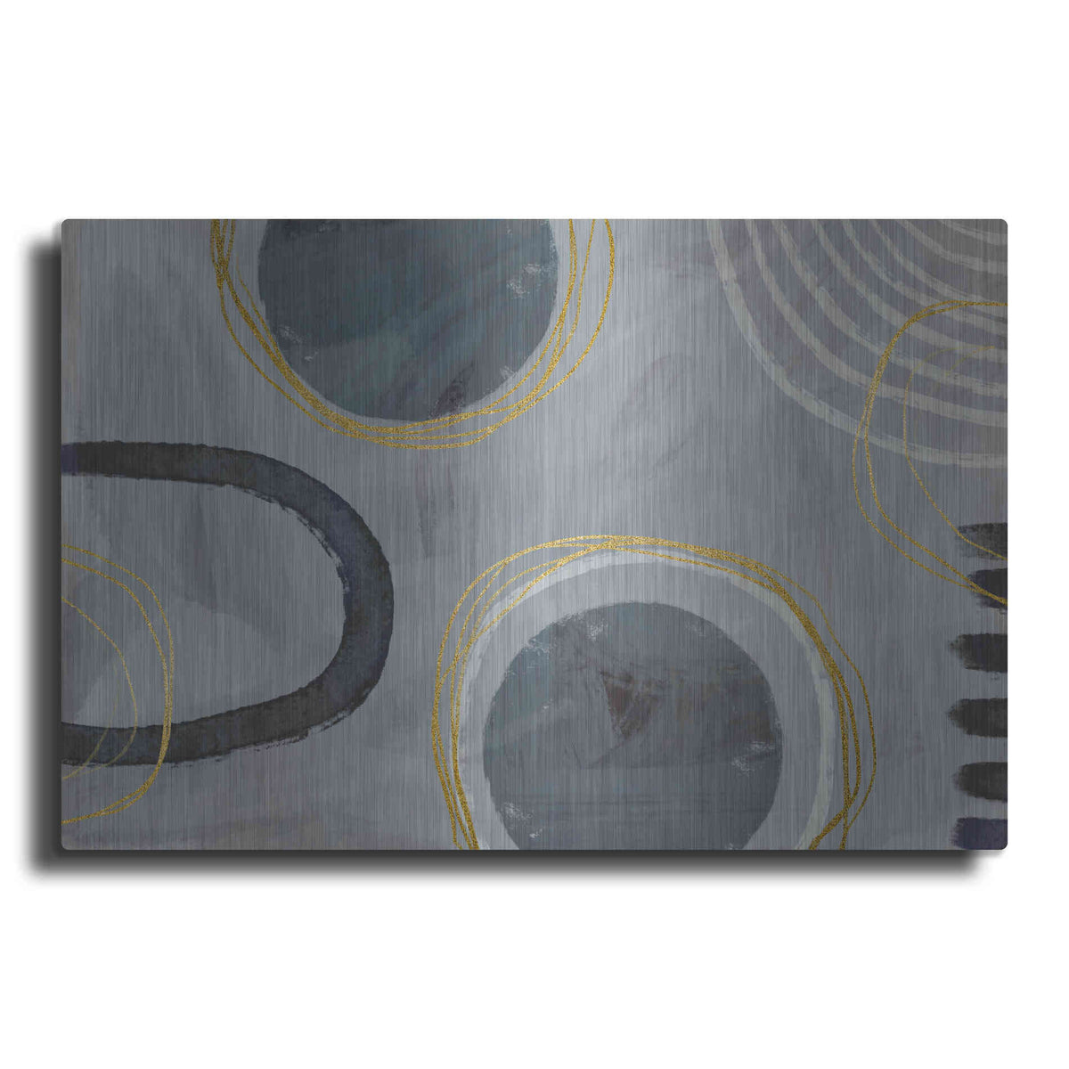 Luxe Metal Art 'Golden Line Intention' by Andrea Haase Metal Wall Art
