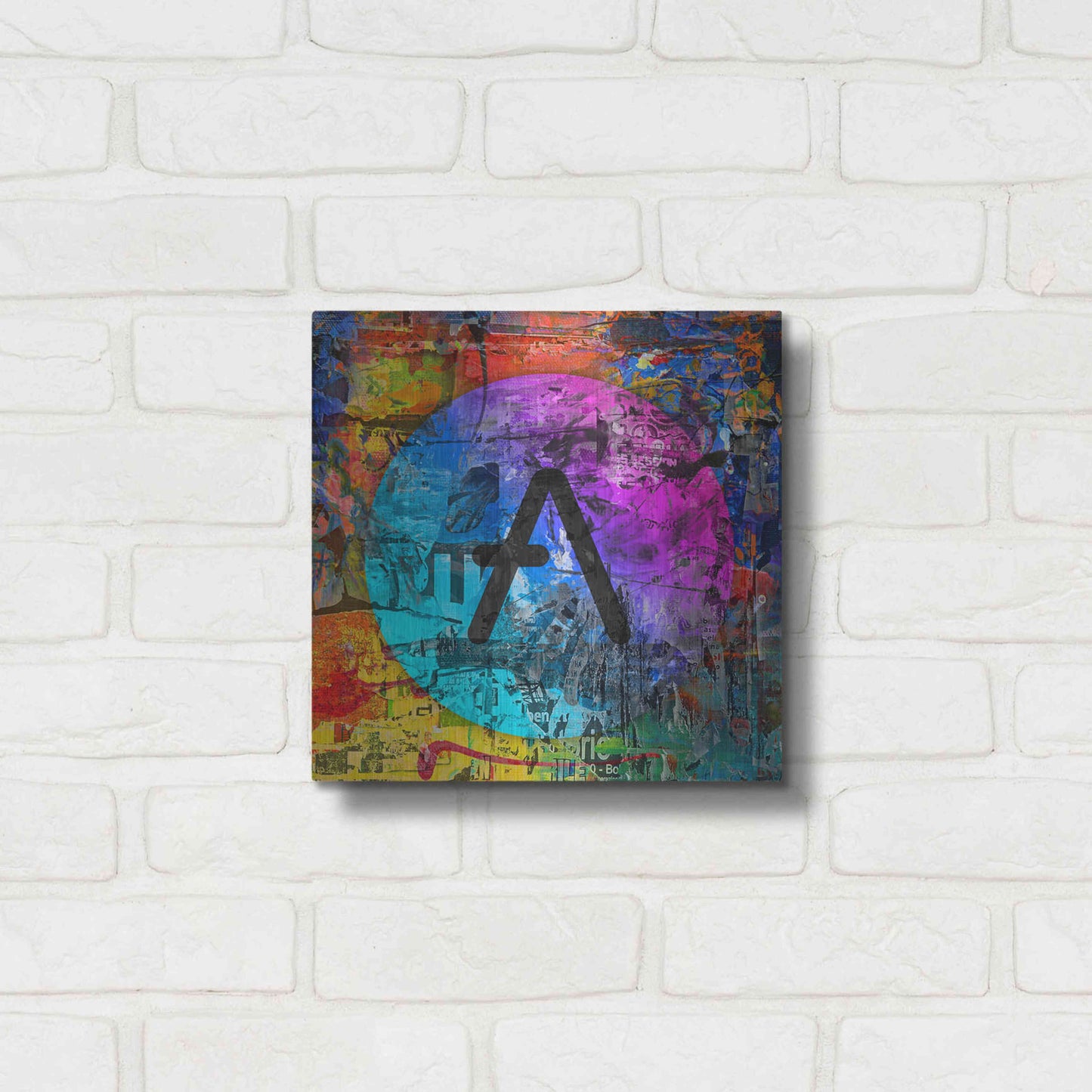 Luxe Metal Art 'Aave Crypto In Color' by Luxe Metal Art Portfolio, Metal Wall Art,12x12