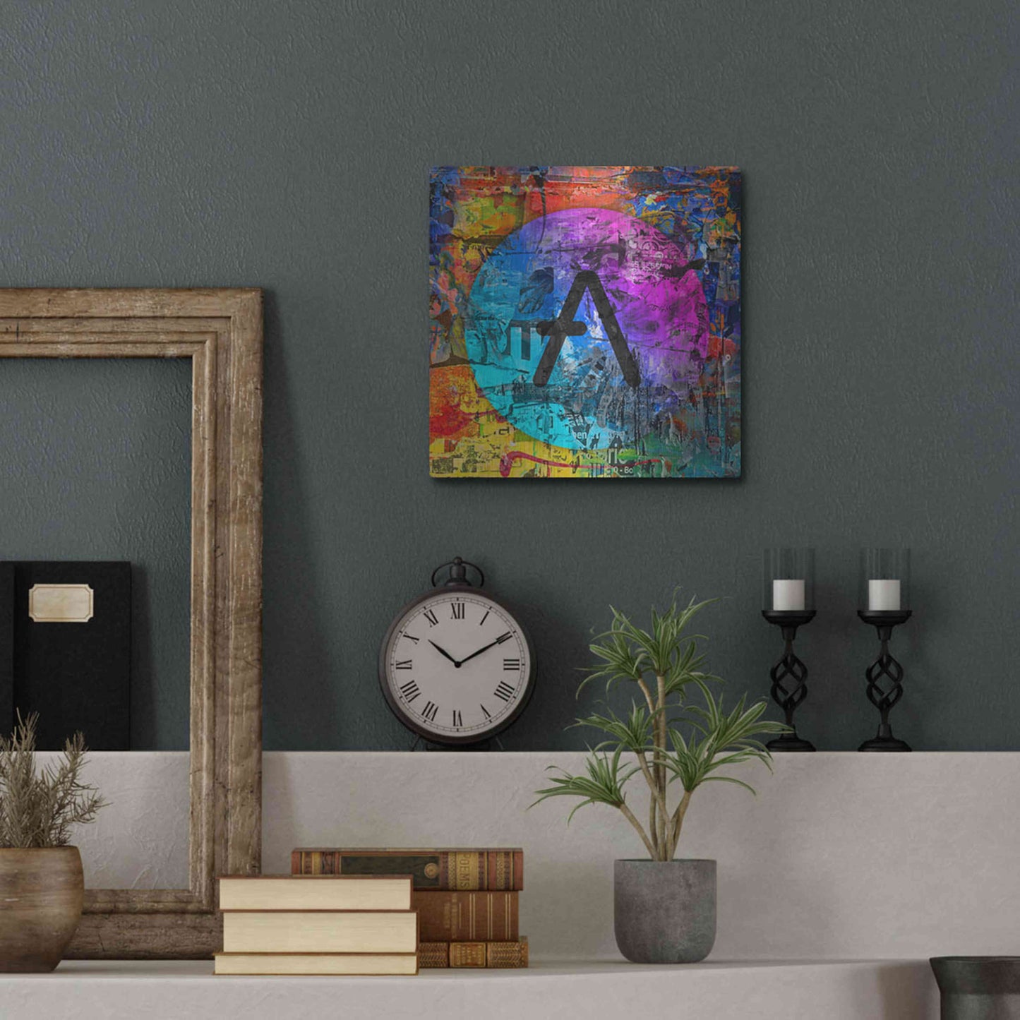 Luxe Metal Art 'Aave Crypto In Color' by Luxe Metal Art Portfolio, Metal Wall Art,12x12