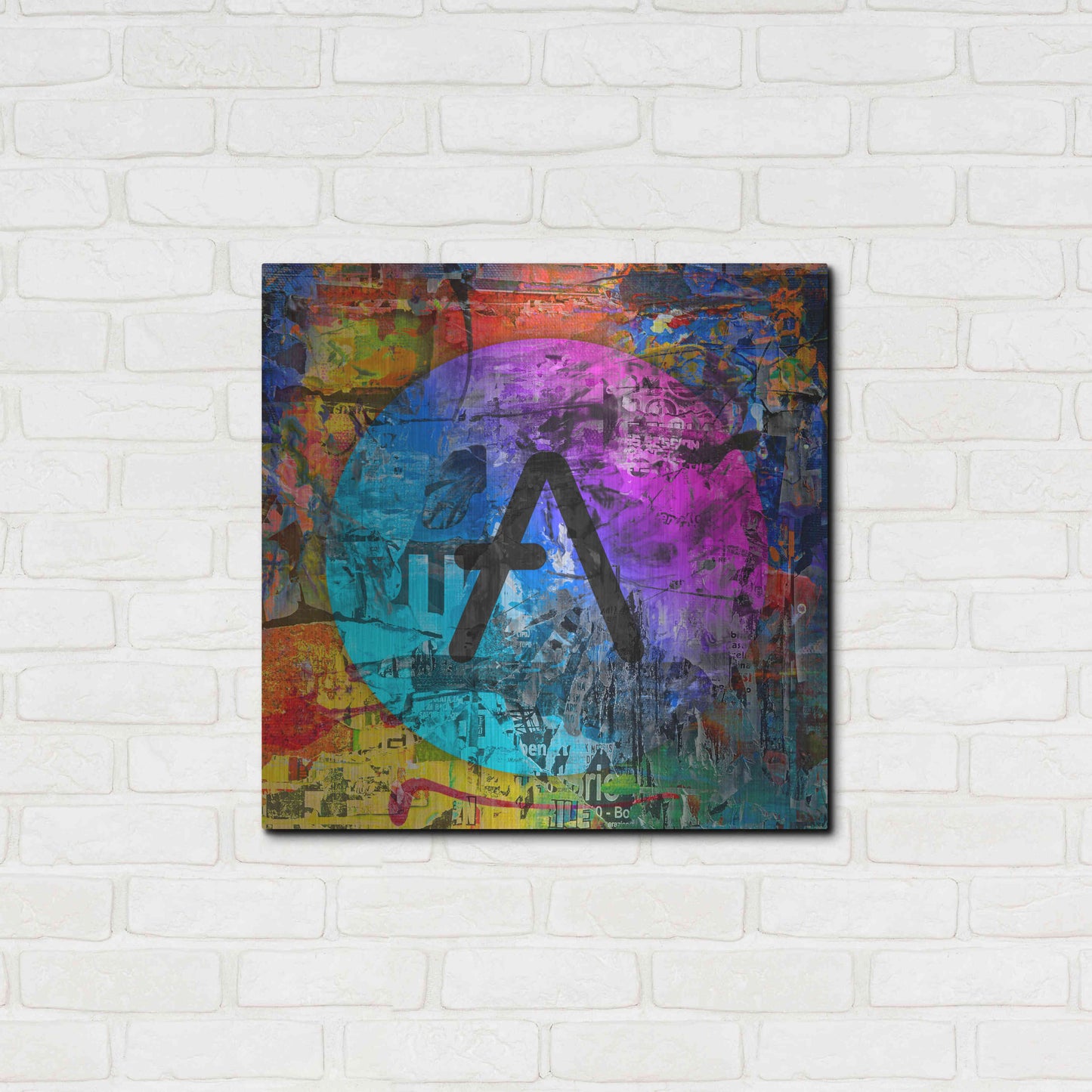Luxe Metal Art 'Aave Crypto In Color' by Luxe Metal Art Portfolio, Metal Wall Art,24x24