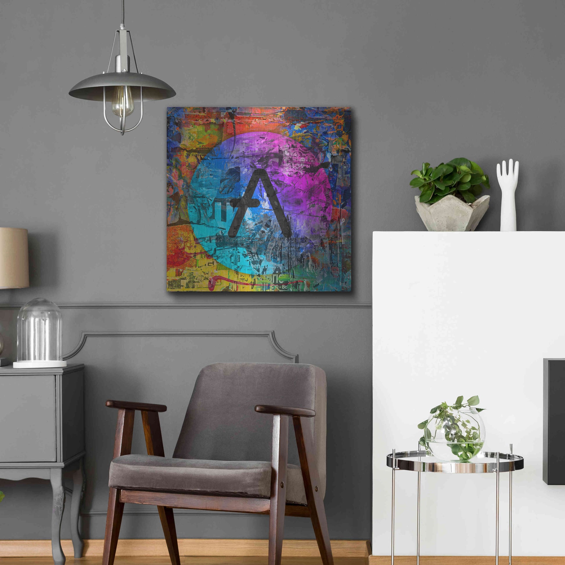 Luxe Metal Art 'Aave Crypto In Color' by Luxe Metal Art Portfolio, Metal Wall Art,24x24