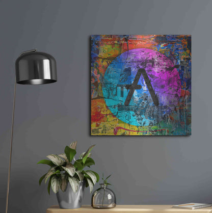 Luxe Metal Art 'Aave Crypto In Color' by Luxe Metal Art Portfolio, Metal Wall Art,24x24