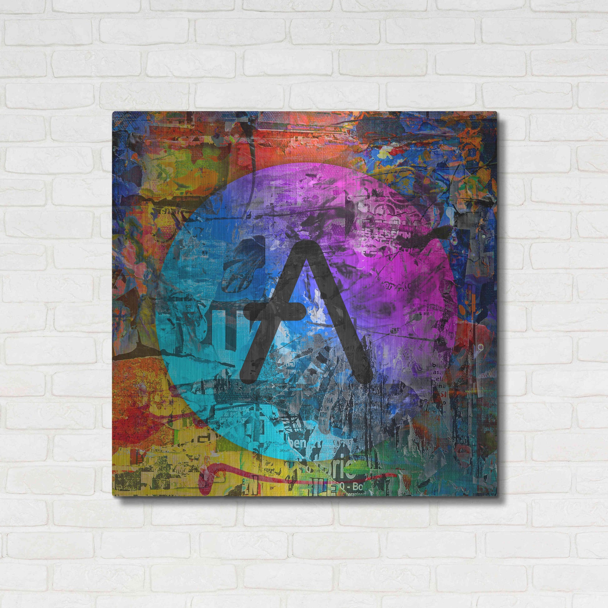 Luxe Metal Art 'Aave Crypto In Color' by Luxe Metal Art Portfolio, Metal Wall Art,36x36