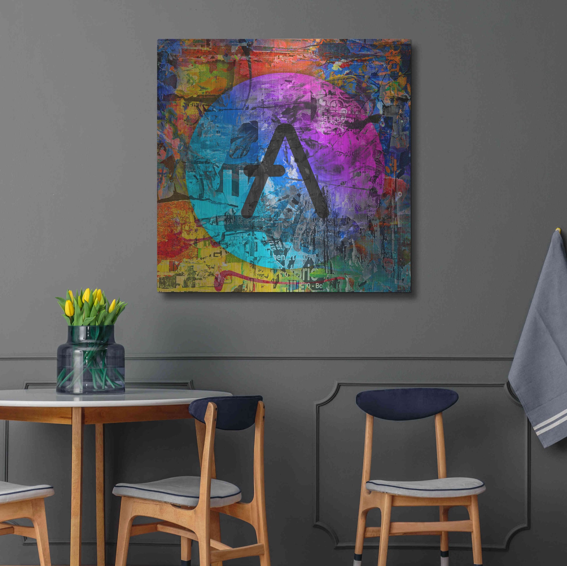 Luxe Metal Art 'Aave Crypto In Color' by Luxe Metal Art Portfolio, Metal Wall Art,36x36