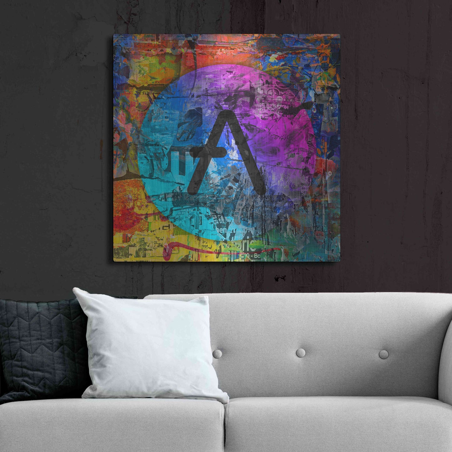 Luxe Metal Art 'Aave Crypto In Color' by Luxe Metal Art Portfolio, Metal Wall Art,36x36