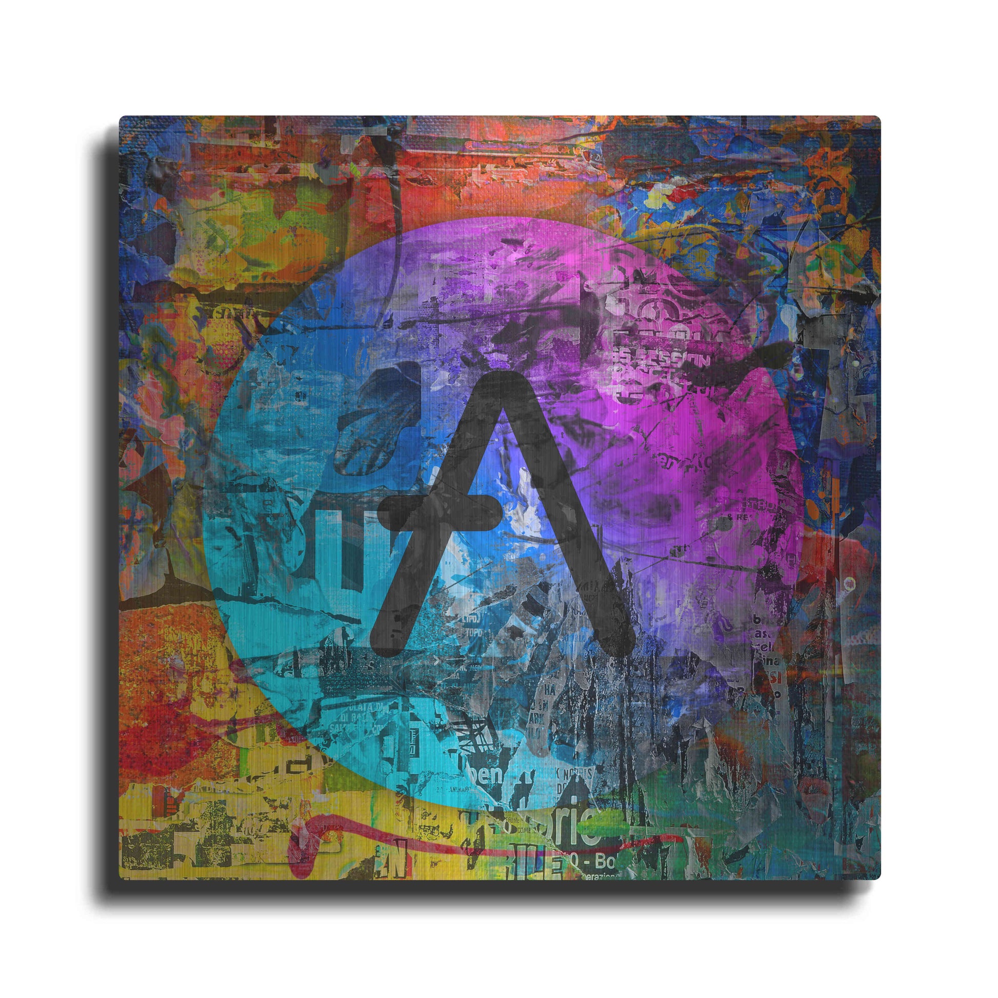 Luxe Metal Art 'Aave Crypto In Color' by Luxe Metal Art Portfolio, Metal Wall Art