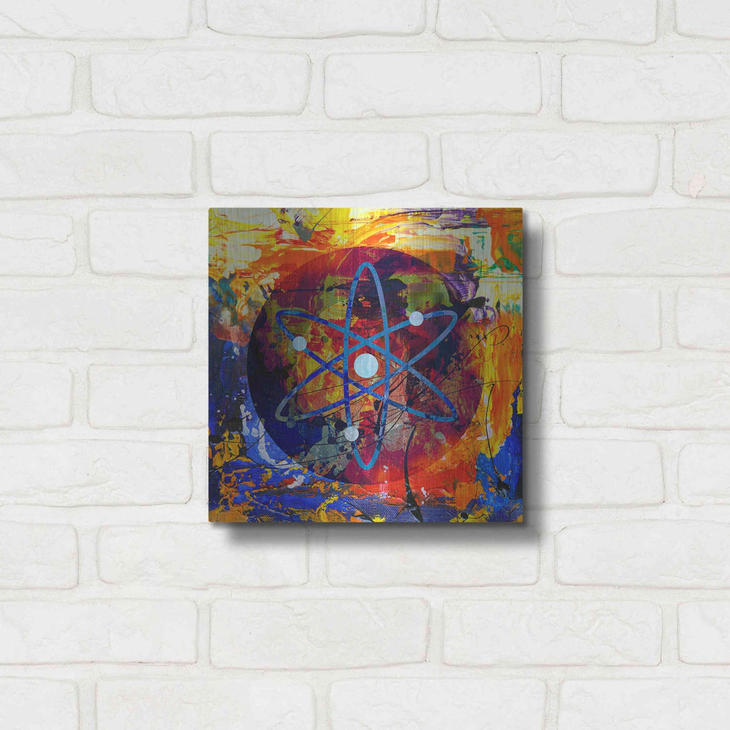 Luxe Metal Art 'Atom Cosmos Crypto In Color' by Luxe Metal Art Portfolio, Metal Wall Art,12x12