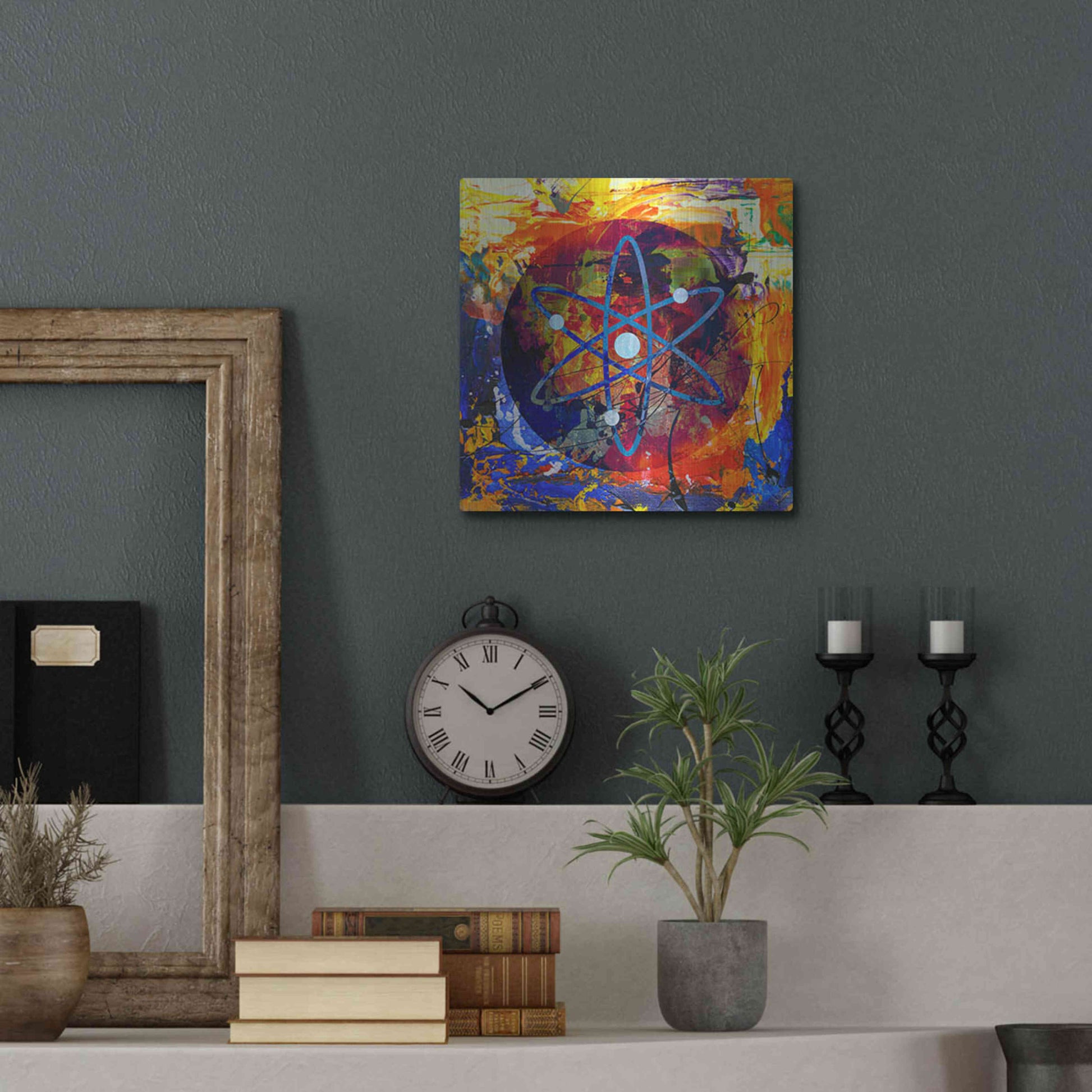 Luxe Metal Art 'Atom Cosmos Crypto In Color' by Luxe Metal Art Portfolio, Metal Wall Art,12x12