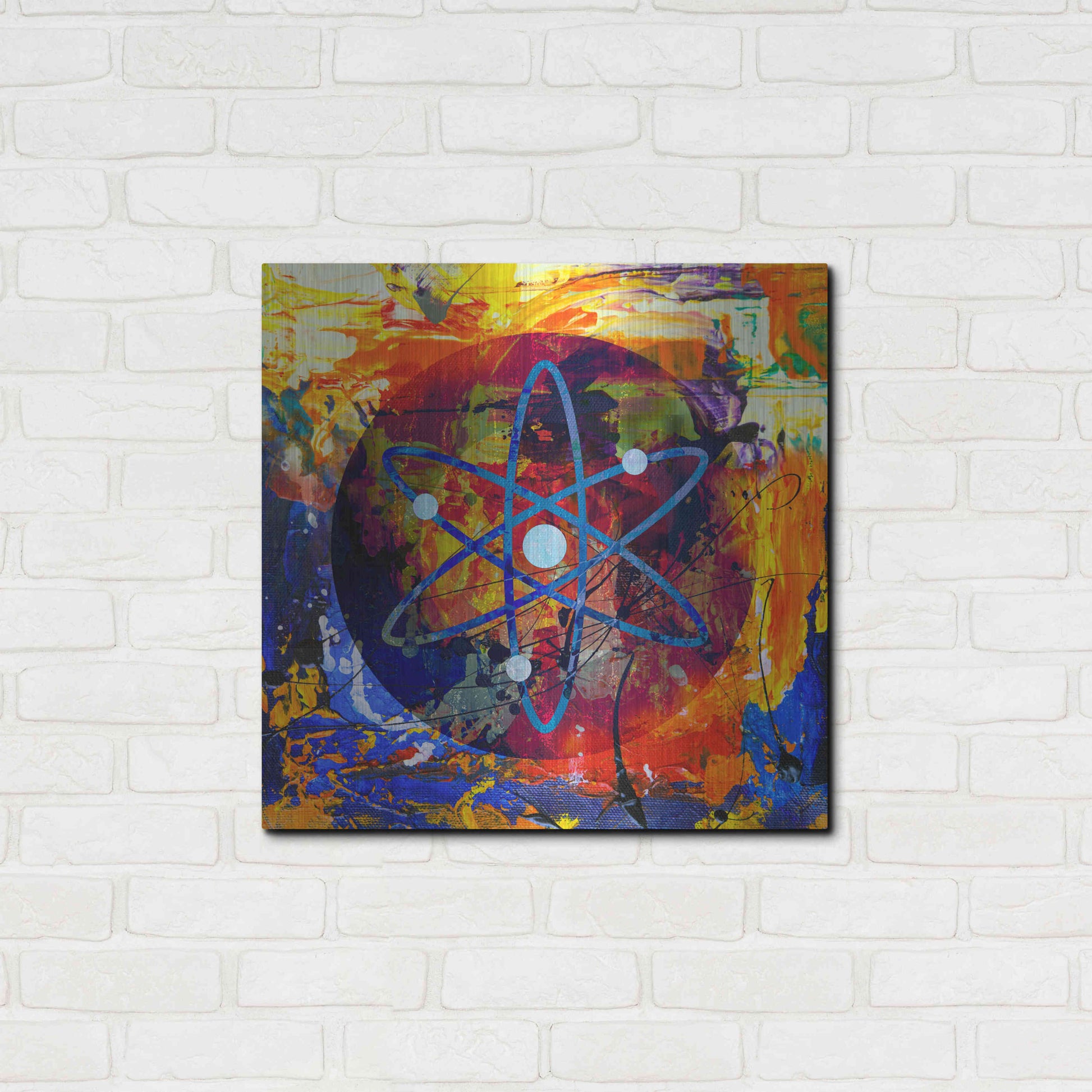 Luxe Metal Art 'Atom Cosmos Crypto In Color' by Luxe Metal Art Portfolio, Metal Wall Art,24x24