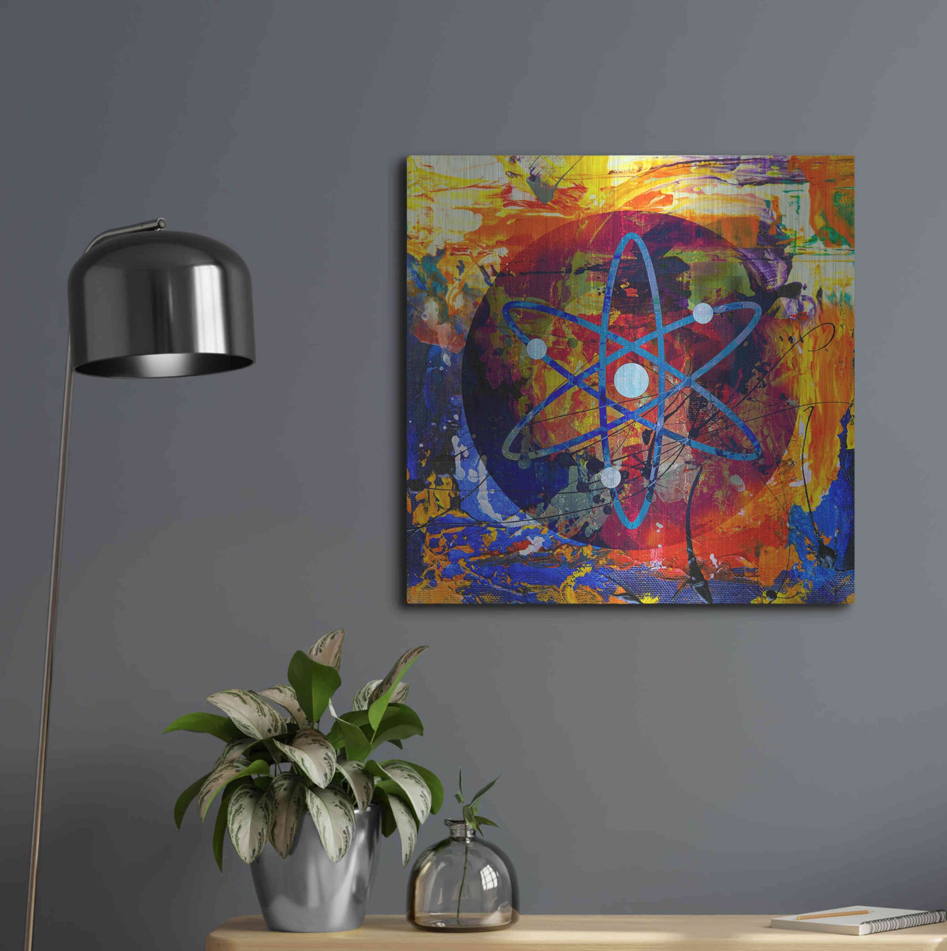 Luxe Metal Art 'Atom Cosmos Crypto In Color' by Luxe Metal Art Portfolio, Metal Wall Art,24x24