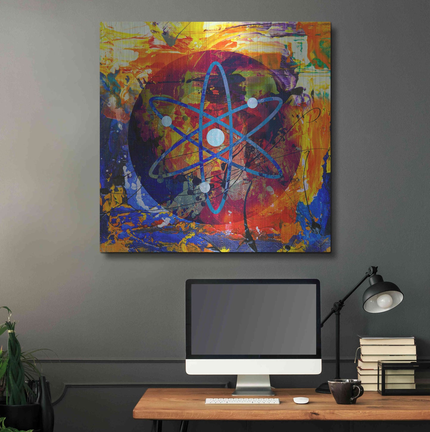 Luxe Metal Art 'Atom Cosmos Crypto In Color' by Luxe Metal Art Portfolio, Metal Wall Art,36x36
