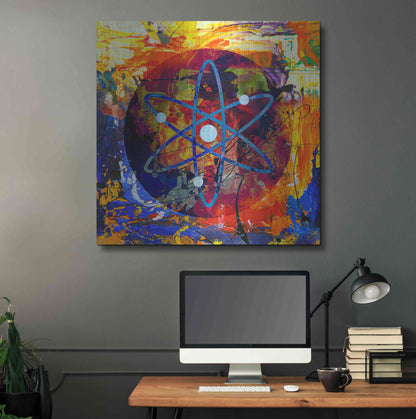Luxe Metal Art 'Atom Cosmos Crypto In Color' by Luxe Metal Art Portfolio, Metal Wall Art,36x36
