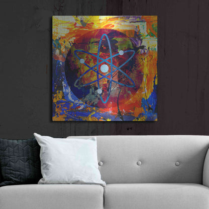 Luxe Metal Art 'Atom Cosmos Crypto In Color' by Luxe Metal Art Portfolio, Metal Wall Art,36x36