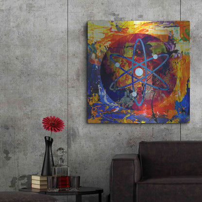 Luxe Metal Art 'Atom Cosmos Crypto In Color' by Luxe Metal Art Portfolio, Metal Wall Art,36x36
