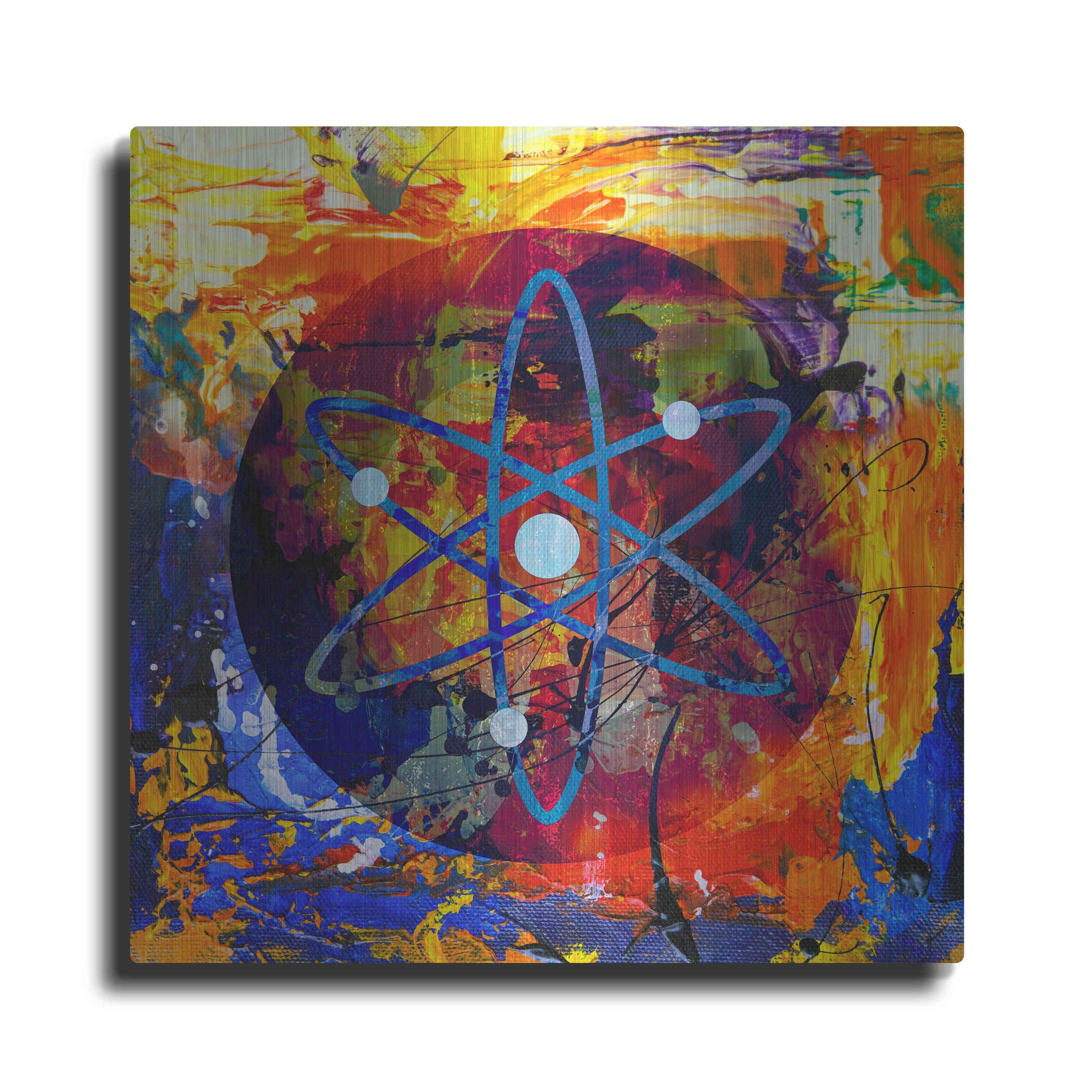 Luxe Metal Art 'Atom Cosmos Crypto In Color' by Luxe Metal Art Portfolio, Metal Wall Art