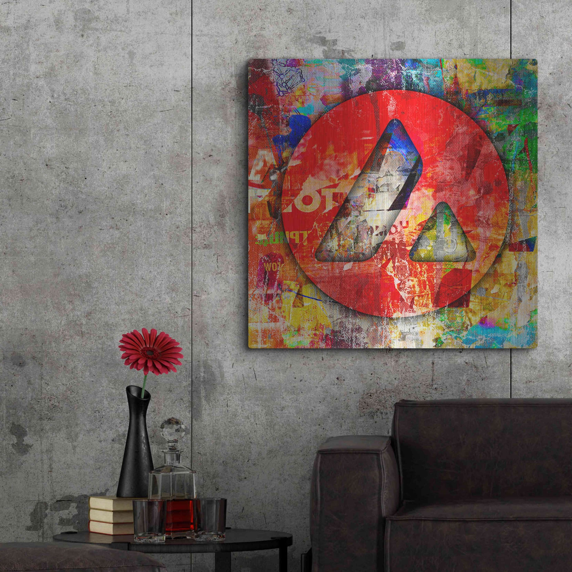 Luxe Metal Art 'Avax Avalanche Crypto In Color' by Luxe Metal Art Portfolio, Metal Wall Art,36x36