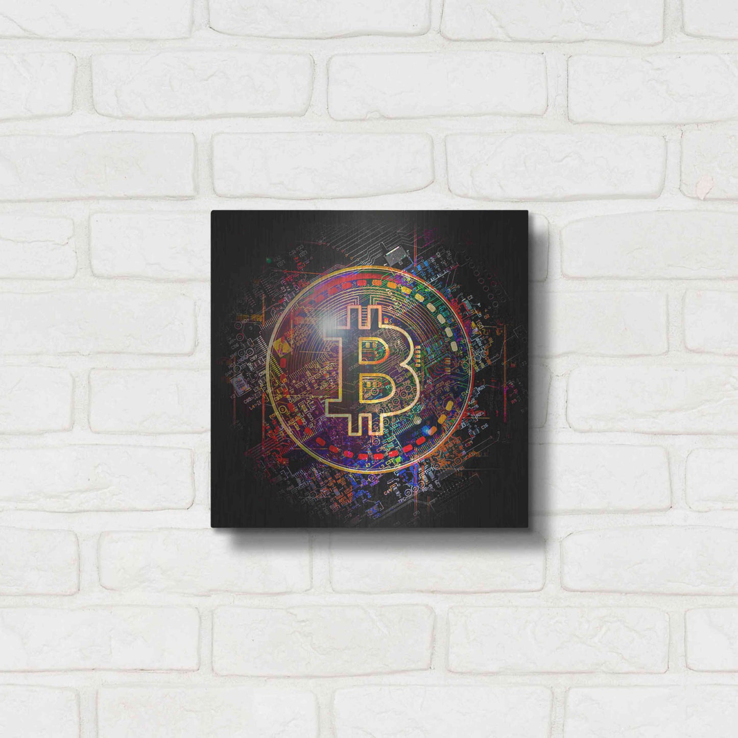 Luxe Metal Art 'Bitcoin Art' by Luxe Metal Art Portfolio, Metal Wall Art,12x12