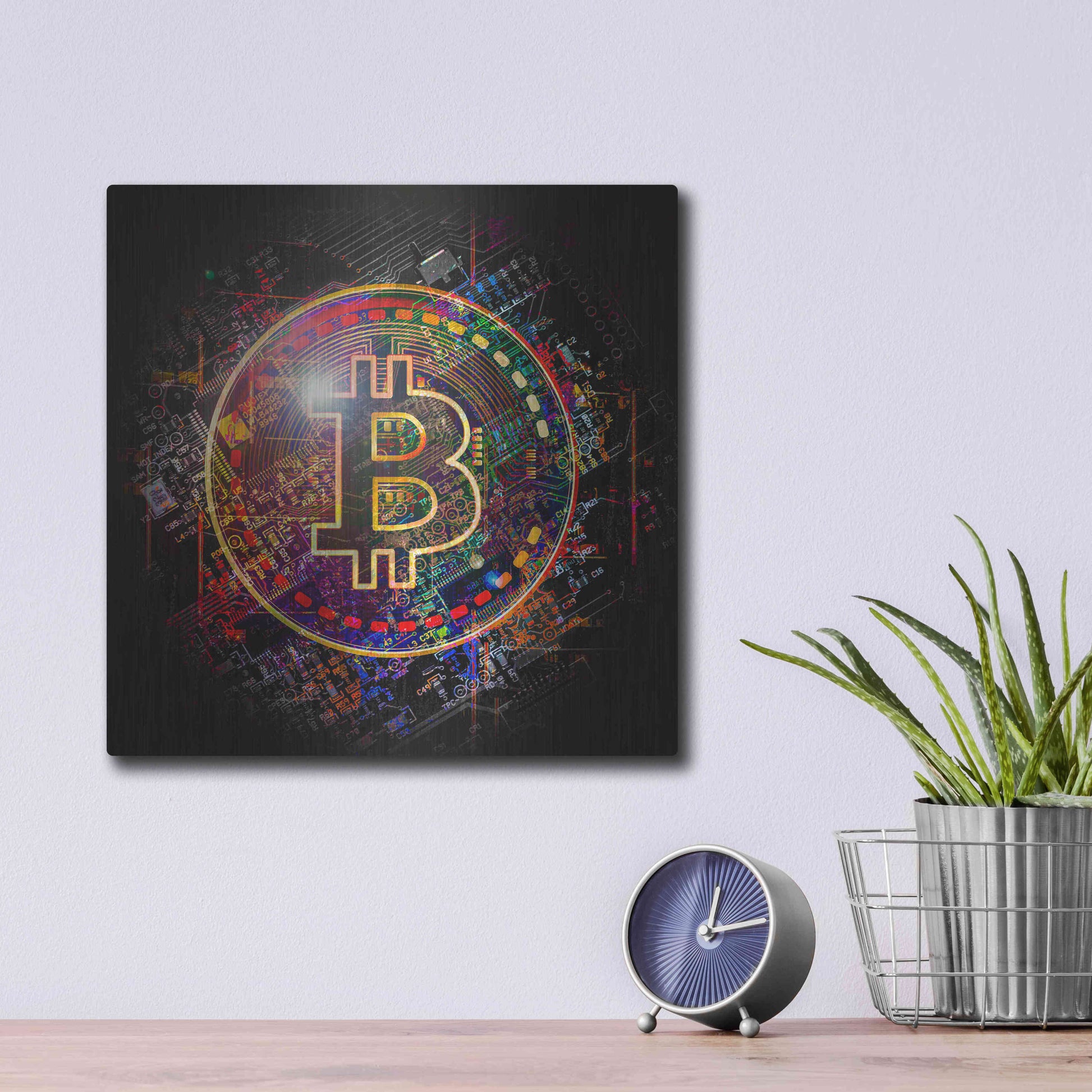 Luxe Metal Art 'Bitcoin Art' by Luxe Metal Art Portfolio, Metal Wall Art,12x12