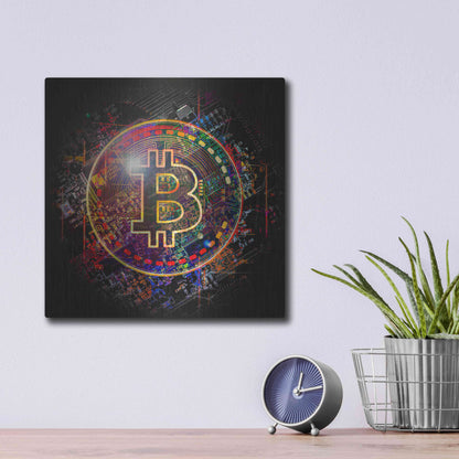 Luxe Metal Art 'Bitcoin Art' by Luxe Metal Art Portfolio, Metal Wall Art,12x12