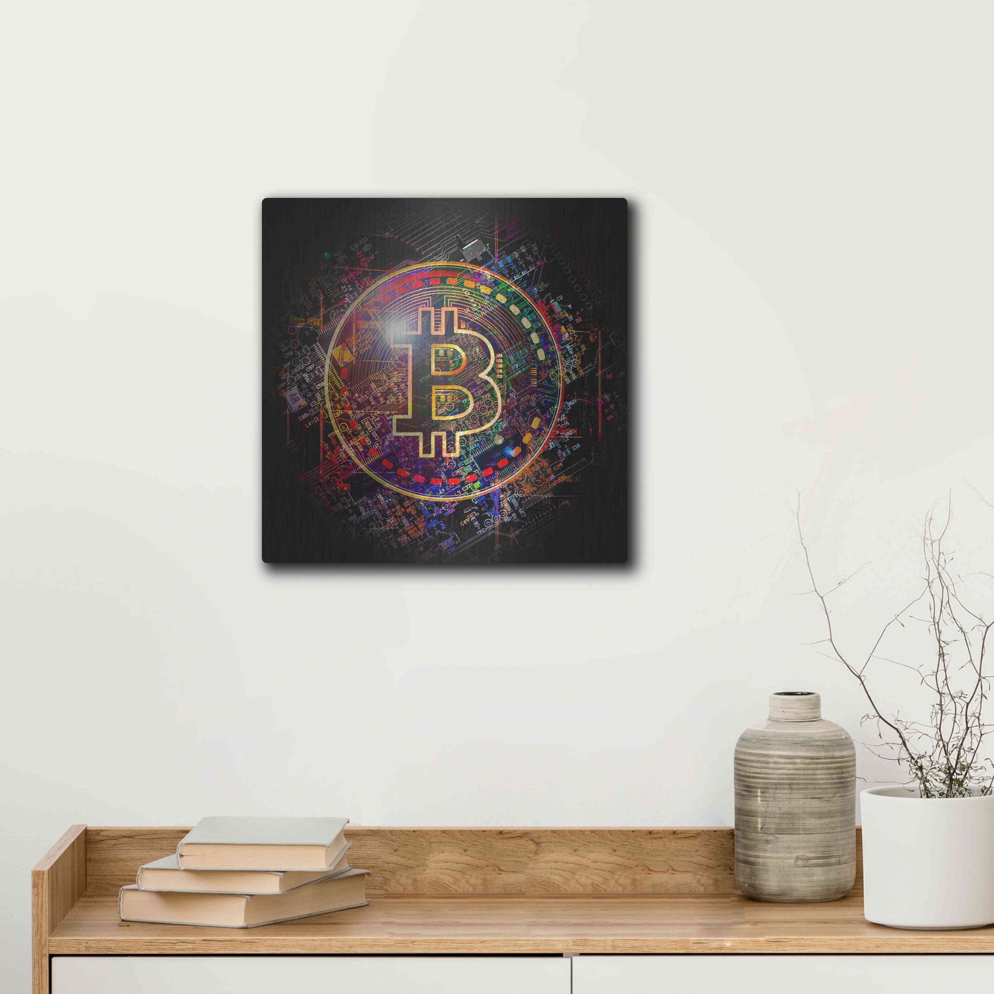 Luxe Metal Art 'Bitcoin Art' by Luxe Metal Art Portfolio, Metal Wall Art,12x12