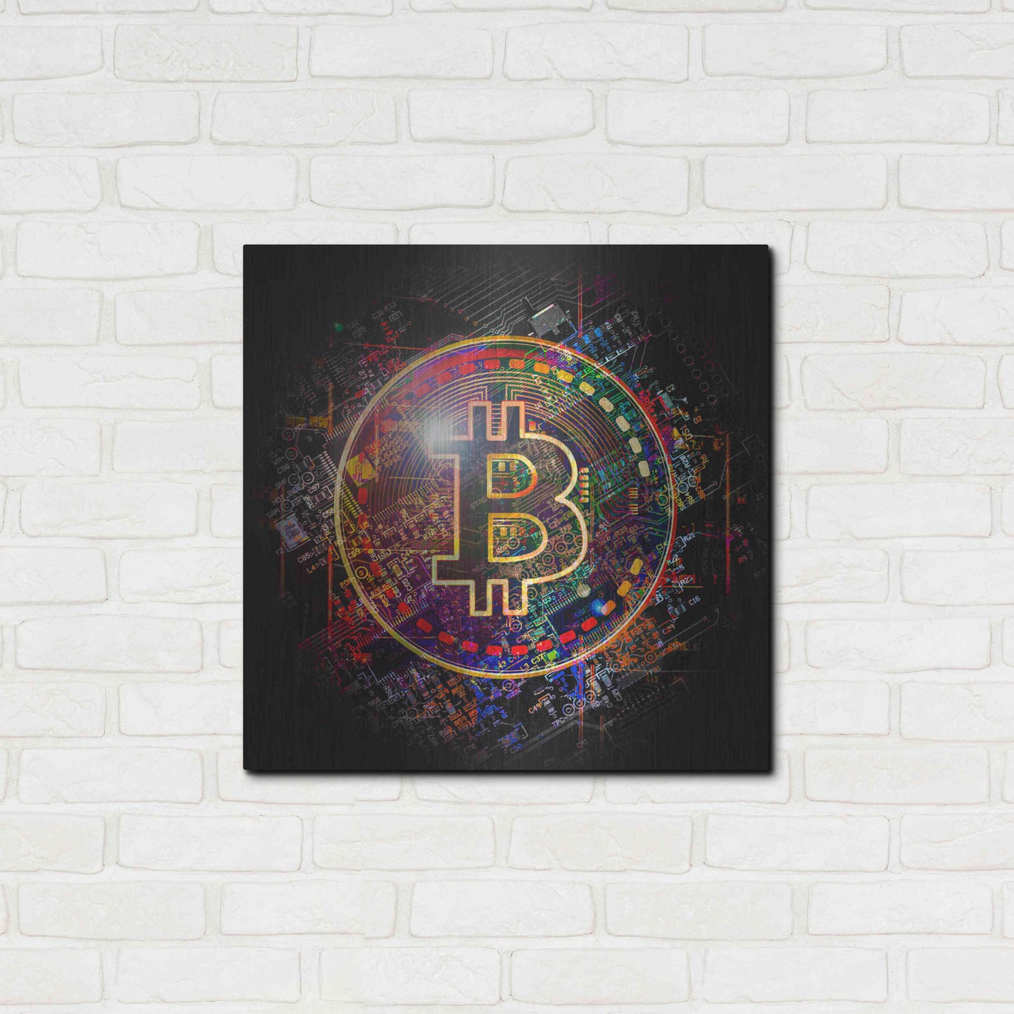 Luxe Metal Art 'Bitcoin Art' by Luxe Metal Art Portfolio, Metal Wall Art,24x24