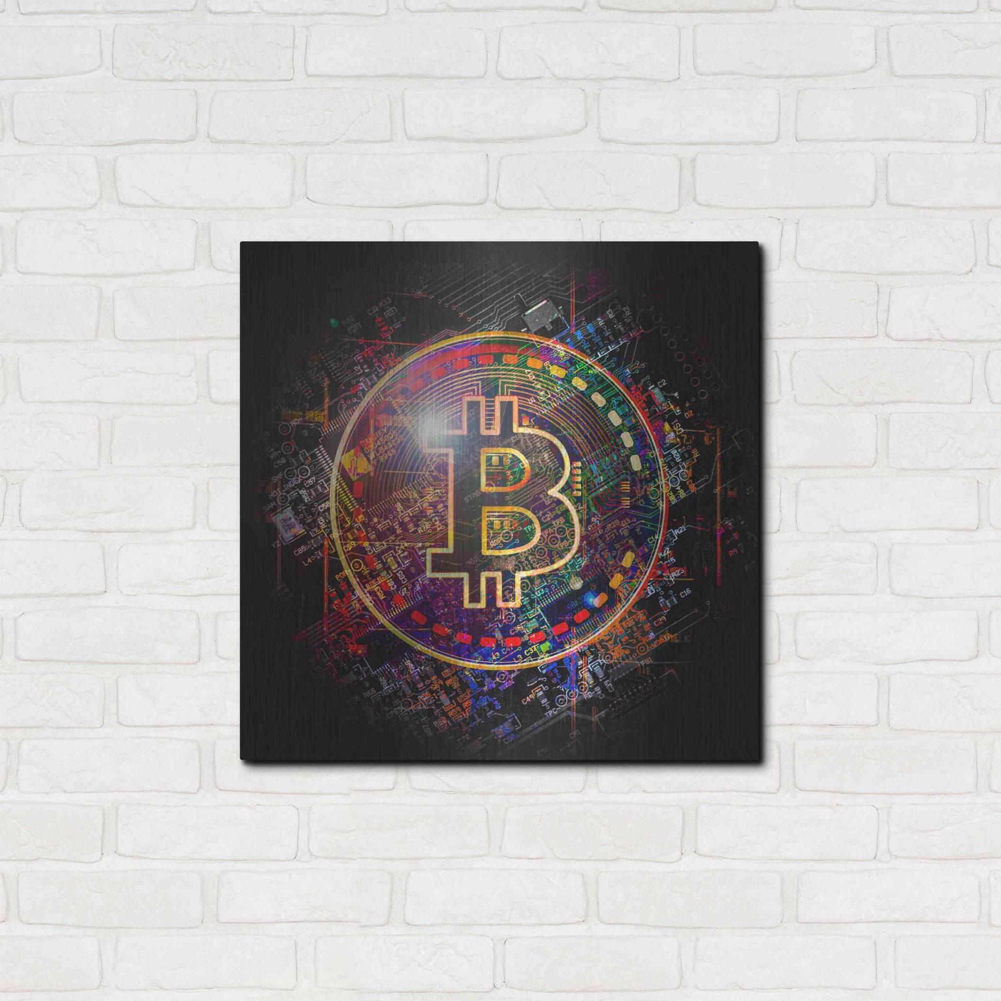 Luxe Metal Art 'Bitcoin Art' by Luxe Metal Art Portfolio, Metal Wall Art,24x24