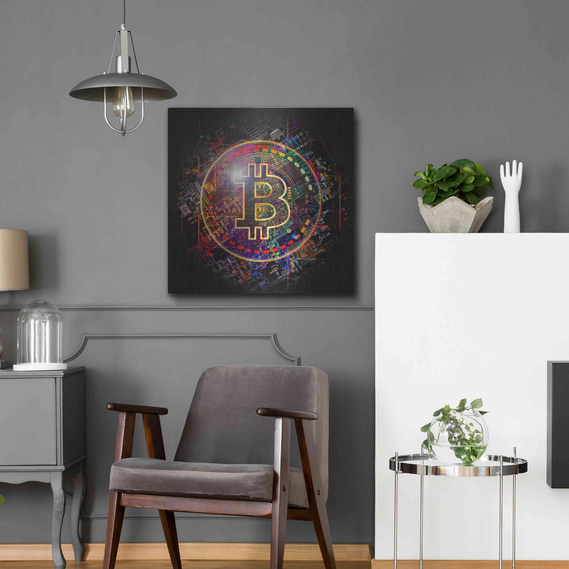 Luxe Metal Art 'Bitcoin Art' by Luxe Metal Art Portfolio, Metal Wall Art,24x24