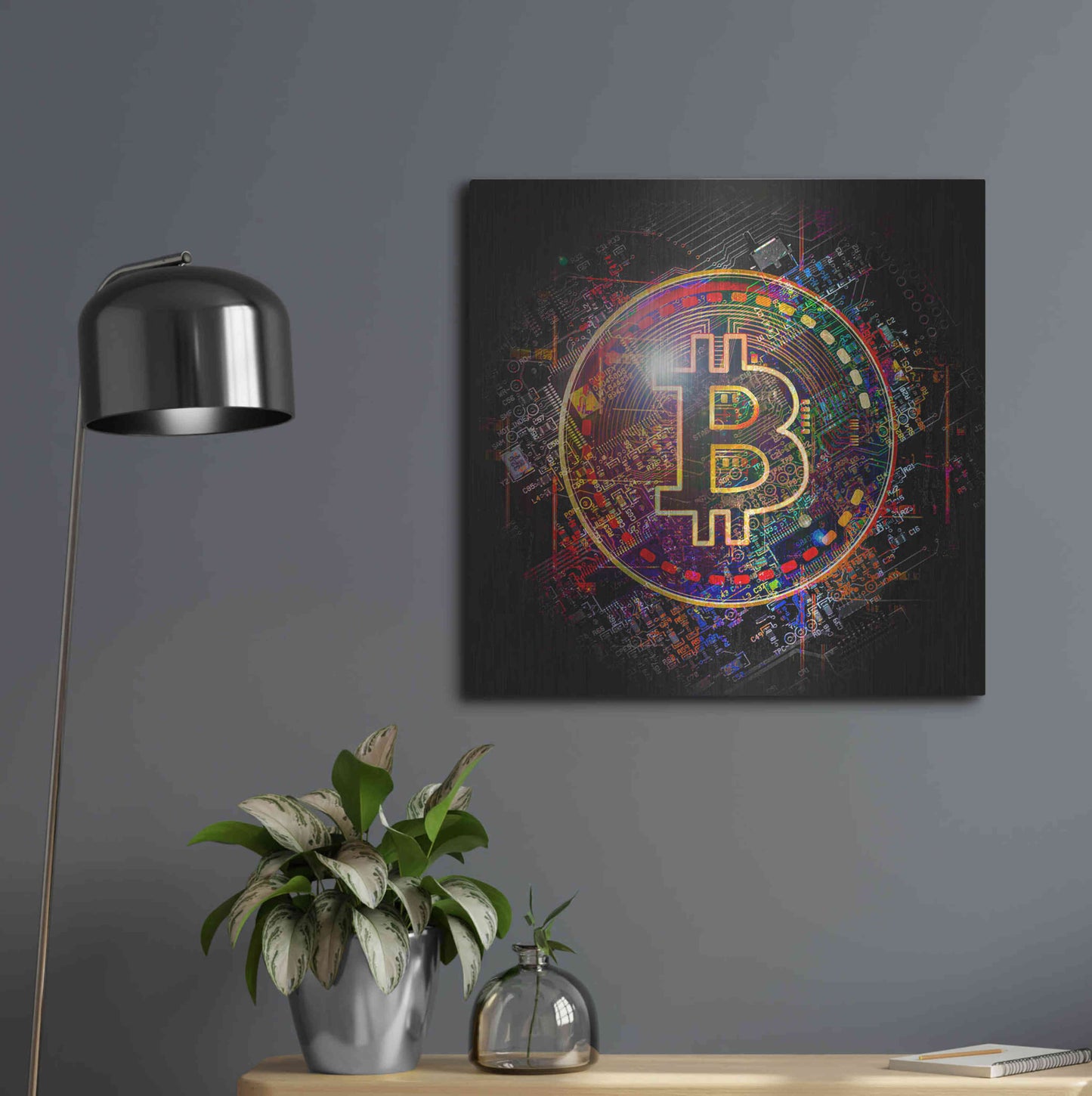 Luxe Metal Art 'Bitcoin Art' by Luxe Metal Art Portfolio, Metal Wall Art,24x24