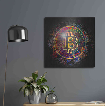 Luxe Metal Art 'Bitcoin Art' by Luxe Metal Art Portfolio, Metal Wall Art,24x24