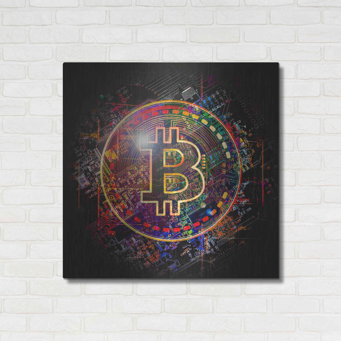 Luxe Metal Art 'Bitcoin Art' by Luxe Metal Art Portfolio, Metal Wall Art,36x36