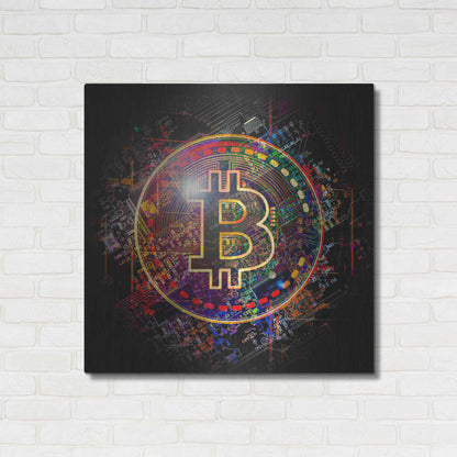 Luxe Metal Art 'Bitcoin Art' by Luxe Metal Art Portfolio, Metal Wall Art,36x36