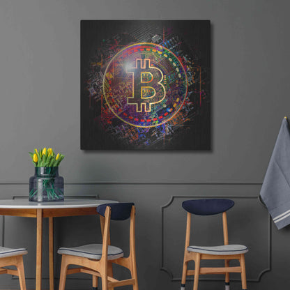 Luxe Metal Art 'Bitcoin Art' by Luxe Metal Art Portfolio, Metal Wall Art,36x36