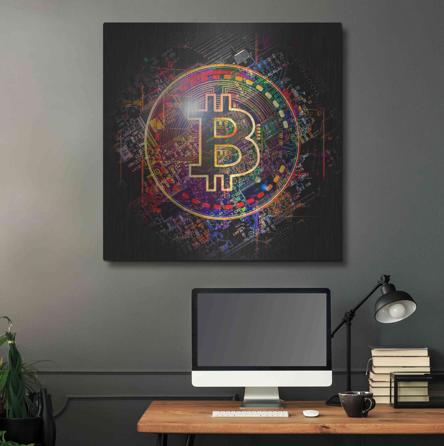 Luxe Metal Art 'Bitcoin Art' by Luxe Metal Art Portfolio, Metal Wall Art,36x36