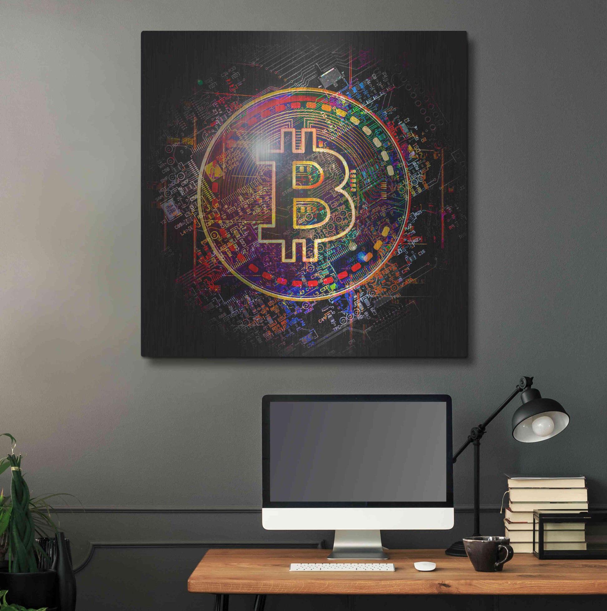 Luxe Metal Art 'Bitcoin Art' by Luxe Metal Art Portfolio, Metal Wall Art,36x36