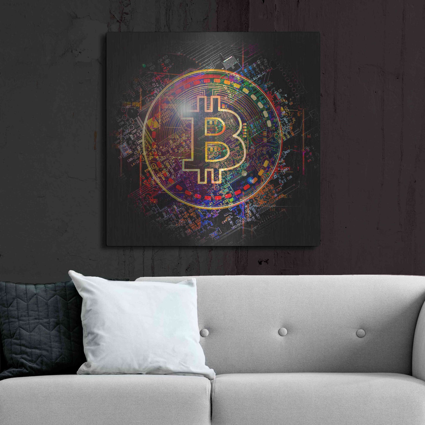 Luxe Metal Art 'Bitcoin Art' by Luxe Metal Art Portfolio, Metal Wall Art,36x36