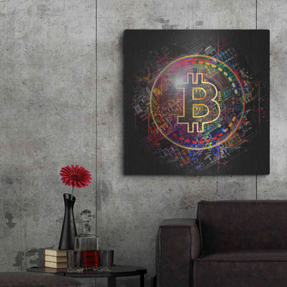 Luxe Metal Art 'Bitcoin Art' by Luxe Metal Art Portfolio, Metal Wall Art,36x36