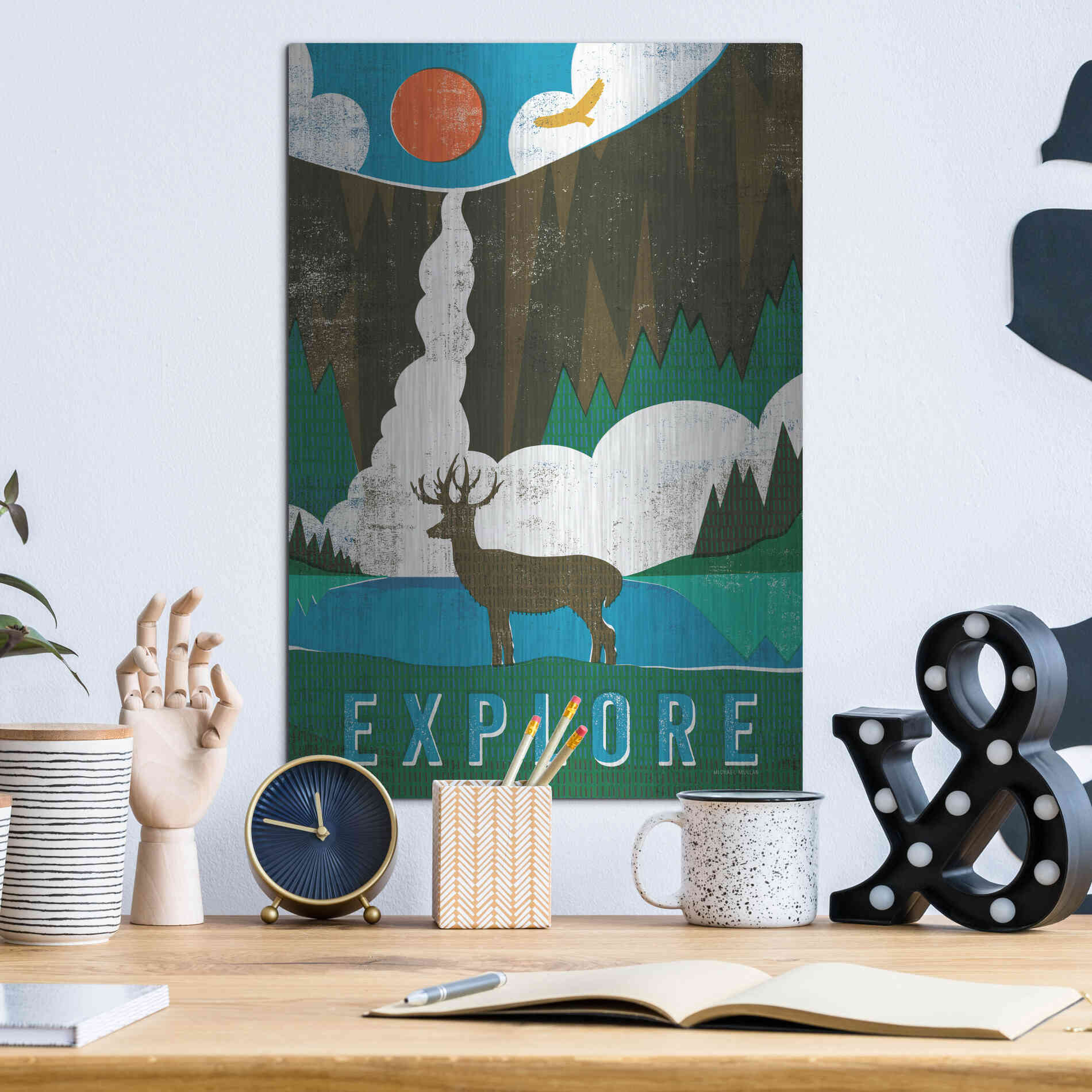 Luxe Metal Art 'Big Sky II' by Michael Mullan, Metal Wall Art,12x16