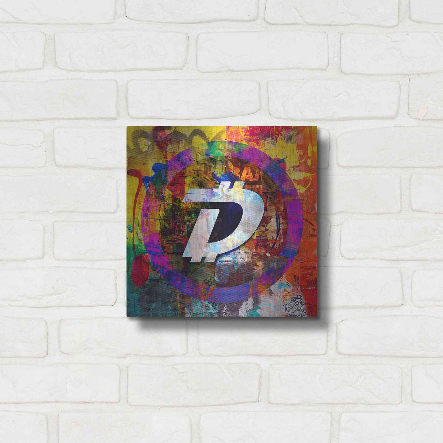 Luxe Metal Art 'Dgb Digibyte Crypto In Color' by Luxe Metal Art Portfolio, Metal Wall Art,12x12