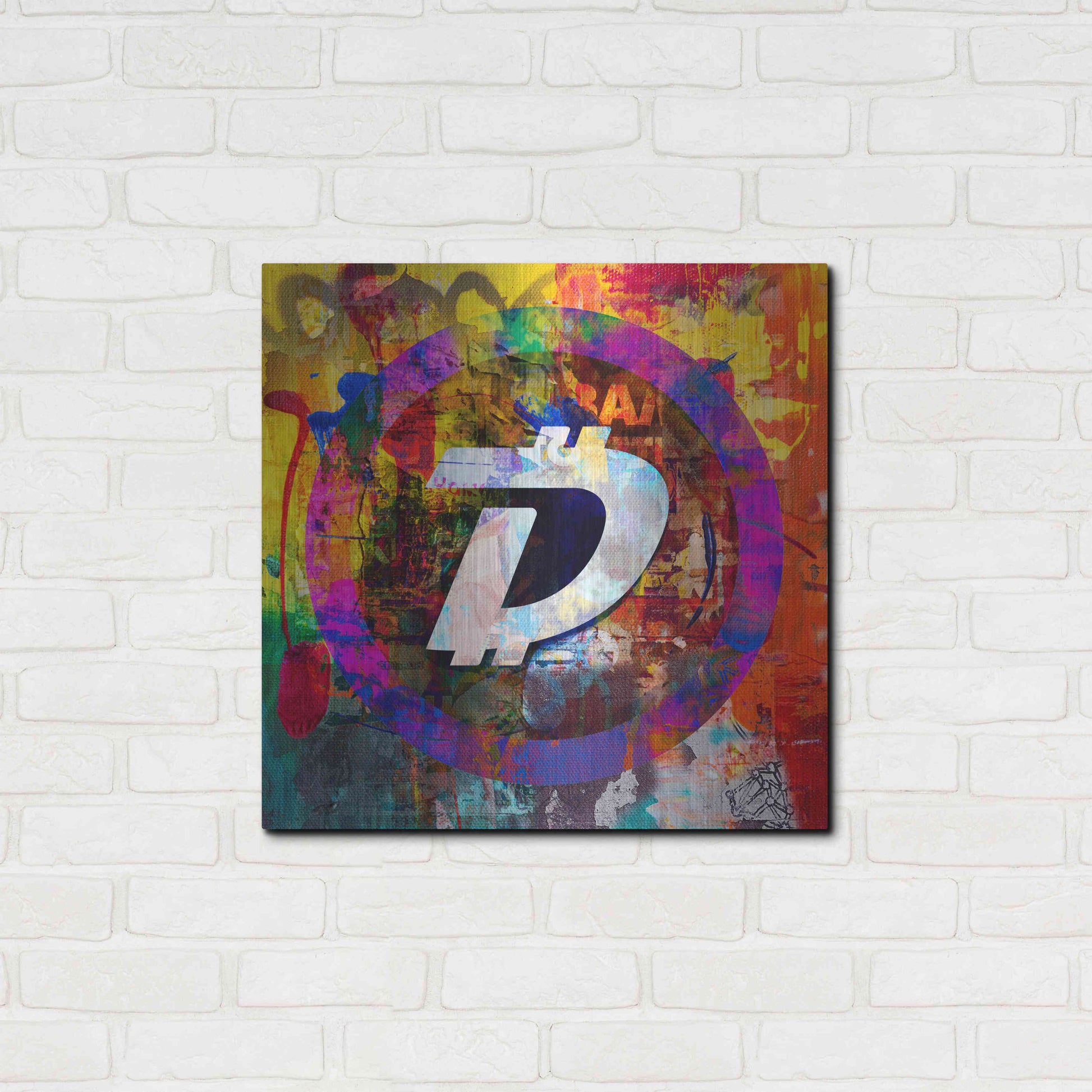 Luxe Metal Art 'Dgb Digibyte Crypto In Color' by Luxe Metal Art Portfolio, Metal Wall Art,24x24