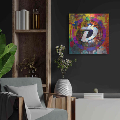 Luxe Metal Art 'Dgb Digibyte Crypto In Color' by Luxe Metal Art Portfolio, Metal Wall Art,24x24