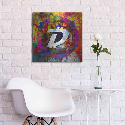 Luxe Metal Art 'Dgb Digibyte Crypto In Color' by Luxe Metal Art Portfolio, Metal Wall Art,24x24