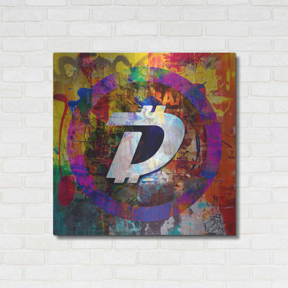 Luxe Metal Art 'Dgb Digibyte Crypto In Color' by Luxe Metal Art Portfolio, Metal Wall Art,36x36