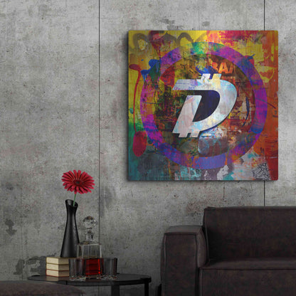 Luxe Metal Art 'Dgb Digibyte Crypto In Color' by Luxe Metal Art Portfolio, Metal Wall Art,36x36