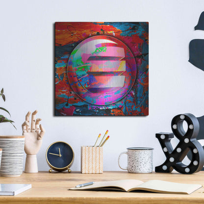 Luxe Metal Art 'Enj Enjin Crypto In Color' by Luxe Metal Art Portfolio, Metal Wall Art,12x12