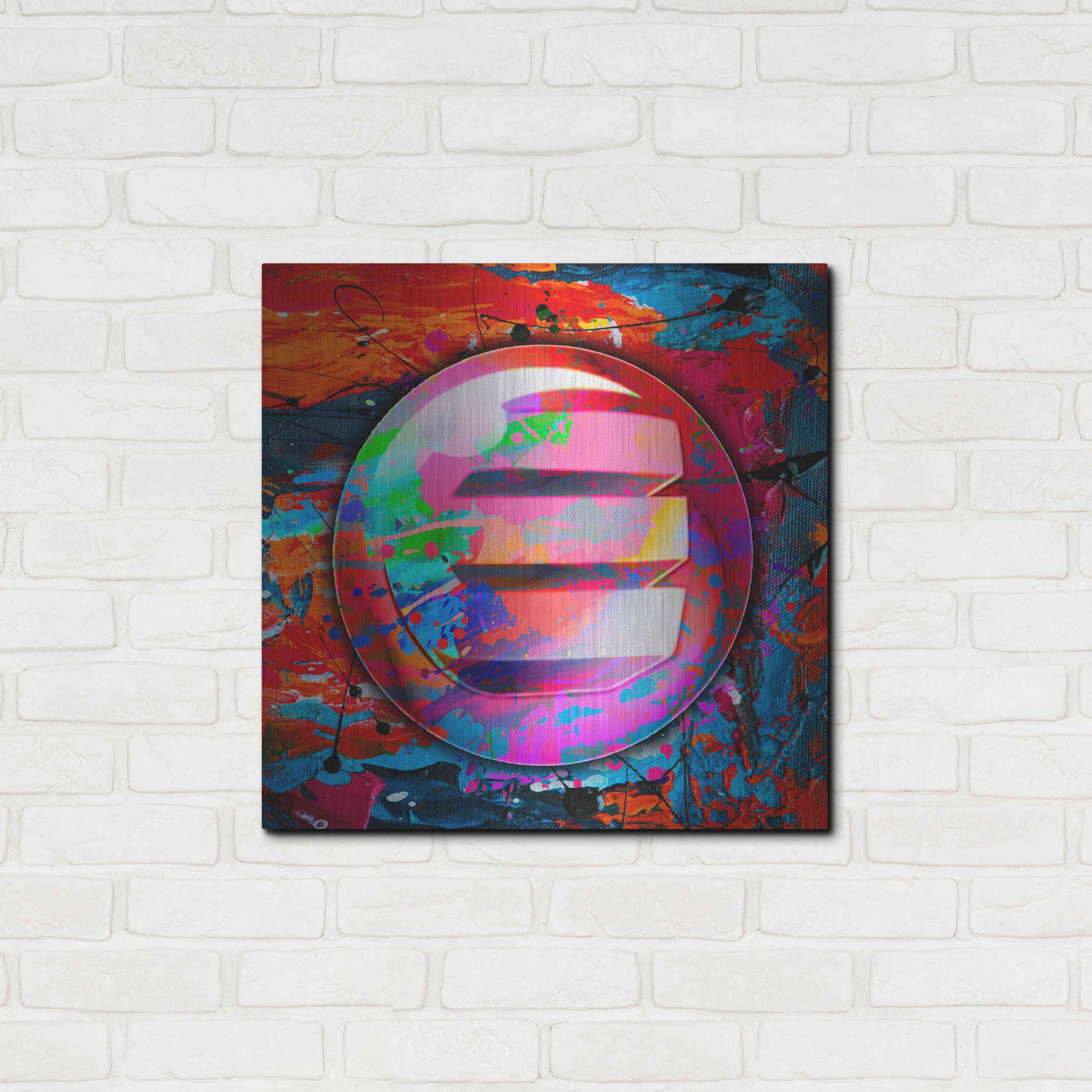 Luxe Metal Art 'Enj Enjin Crypto In Color' by Luxe Metal Art Portfolio, Metal Wall Art,24x24
