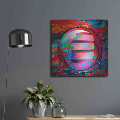 Luxe Metal Art 'Enj Enjin Crypto In Color' by Luxe Metal Art Portfolio, Metal Wall Art,24x24